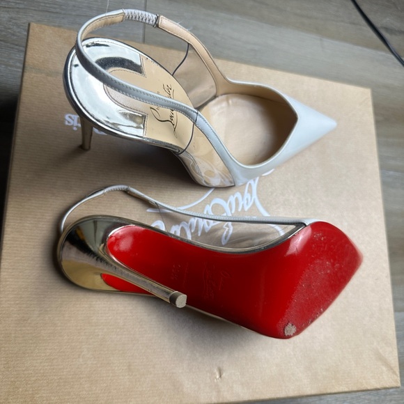 Christian Louboutin White Slingback Heels - Picture 3 of 5
